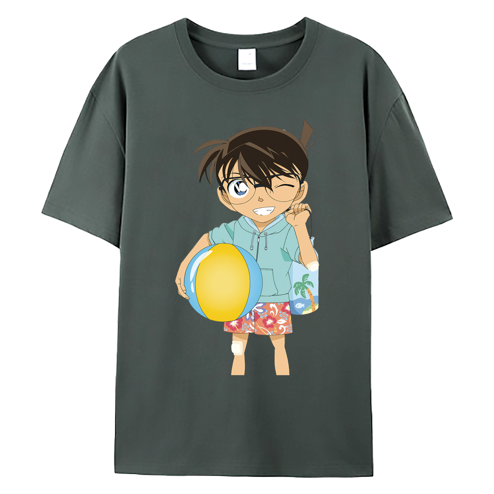 （画像用） 名探偵コナン 江戸川 コナン Detective Conan Conan Edogawa 綿100％ メンズ半袖Tシャツ｜肌触りやわらか＆通気性